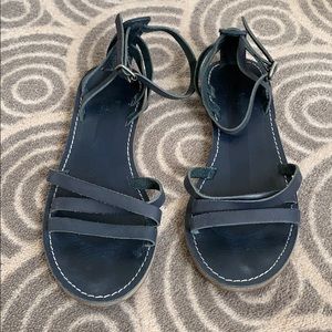 Madewell navy leather straps sandals